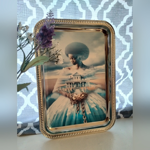 Custom Made 11x7 Stainless Steel Black History Trinket Rolling Tray - Picture 5 of 5